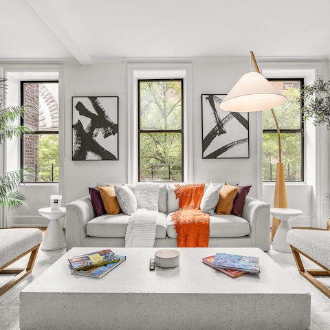Flick through a magazine as you recline on the comfy sofa