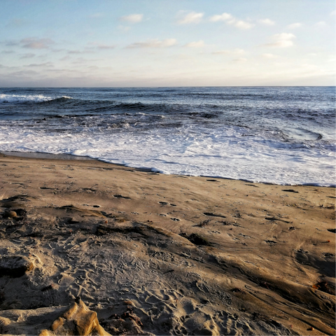 Take the short stroll to the golden sands of Marine Street Beach