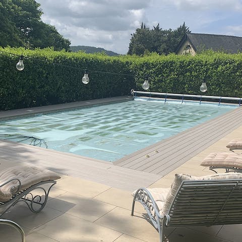 Splash about in the communal pool on a balmy afternoon
