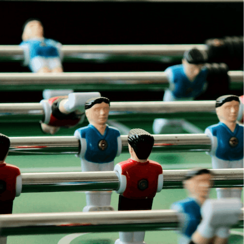 Play table tennis, pool or table football together