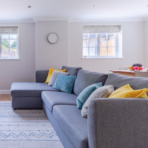 Unwind in the living area after a fun-filled day of exploring the Cambridgeshire countryside