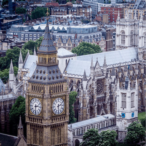 Stay in the heart of London, with Big Ben being 12 minutes' walk on foot