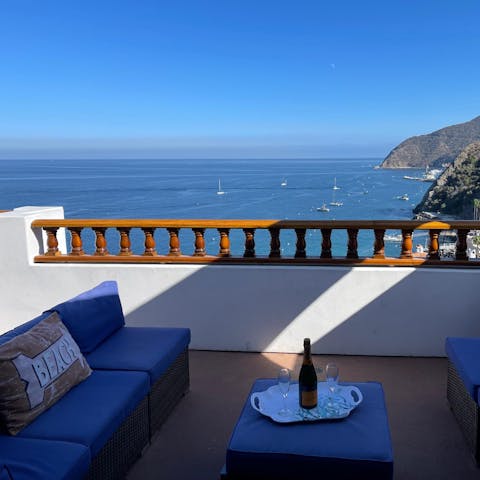 Admire the view from your home's wraparound balcony