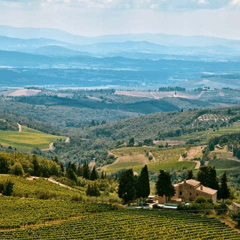 Walk to the historical centre of Gaiole in Chianti in under ten minutes