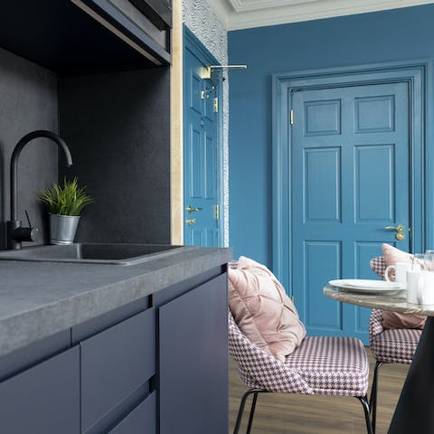 Fuel up for the day with a laid-back breakfast prepared in the kitchen and enjoyed in the open dining area