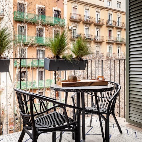 Relax in the sun on your very own private balcony