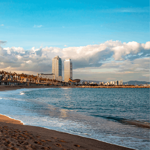 Walk on the golden sands of San Sebastian beach, only a 20–minute drive away