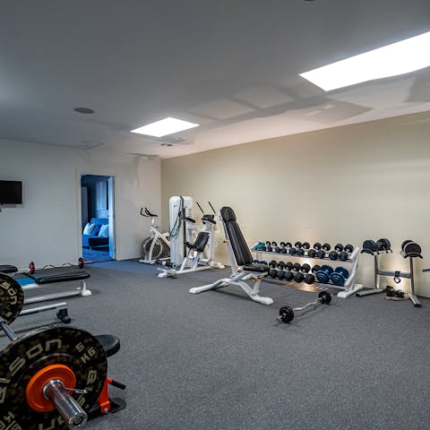 Keep up your fitness routine and work up a sweat in the gym