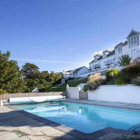 Start your mornings with a dip in the communal pool