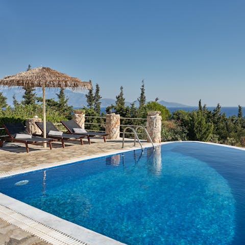 Take a refreshing dip in the private infinty pool