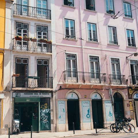 Explore vibrant Bairro Alto, just a three-minute walk away