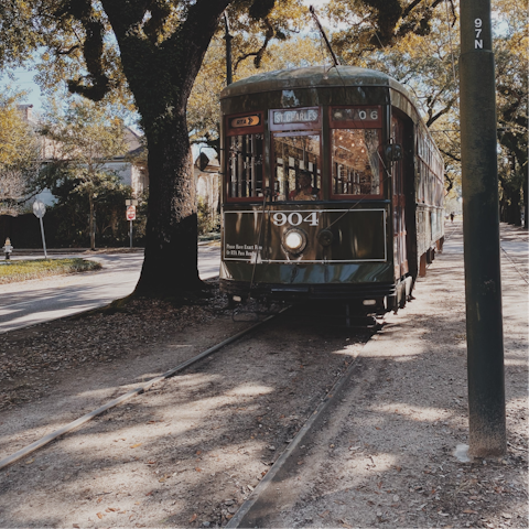 Explore the city in style, on board one New Orleans' iconic streetcars