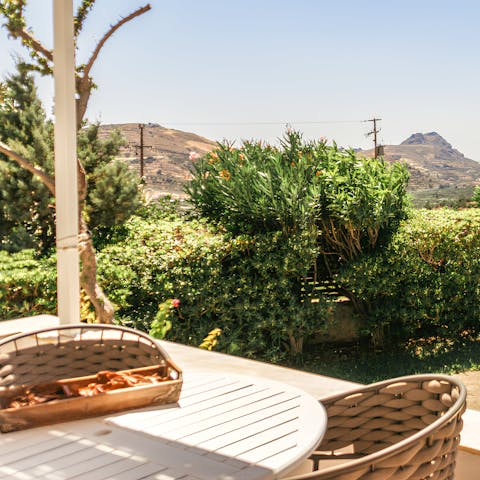 Sip a glass of locally-produced wine on the terrace