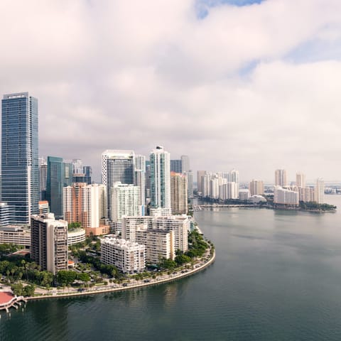 Explore Downtown Miami, a twenty-minute drive away