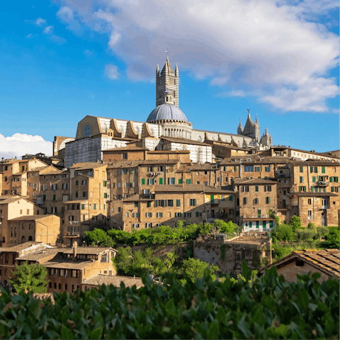 Fall in love with the charm of Siena – a short drive away