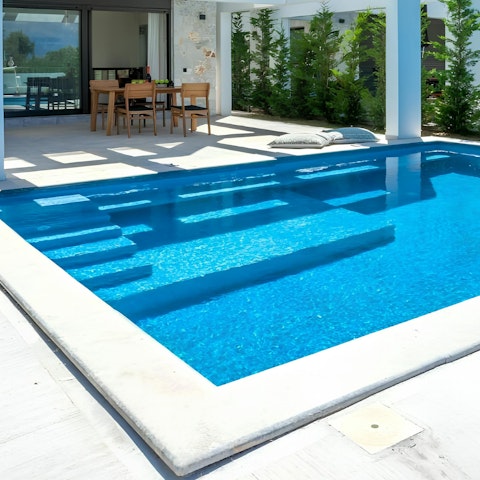 Start your day with a dip in the saltwater pool
