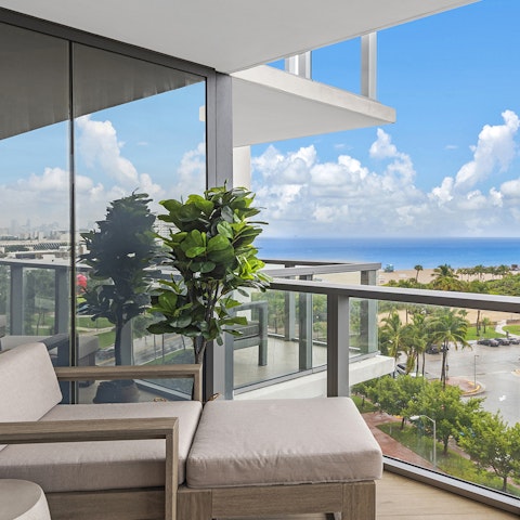 Soak up the sea views from the private balcony