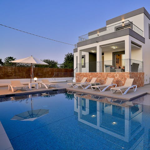 Splash about in your private pool on hot afternoons