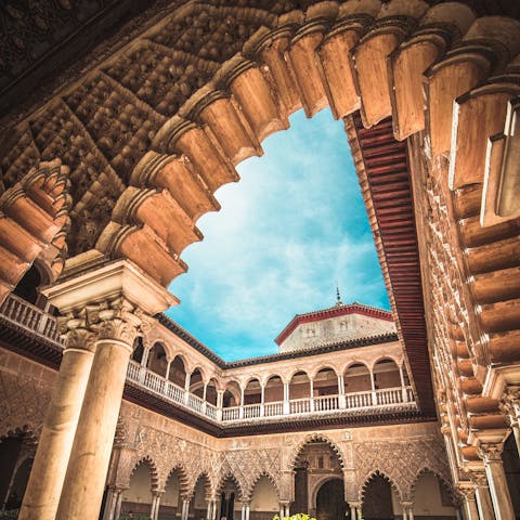 One of Seville's must-sees, the Real Alcázar is only a short walk away