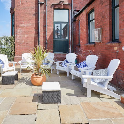 Unwind as a family on the private patio – furry friends included