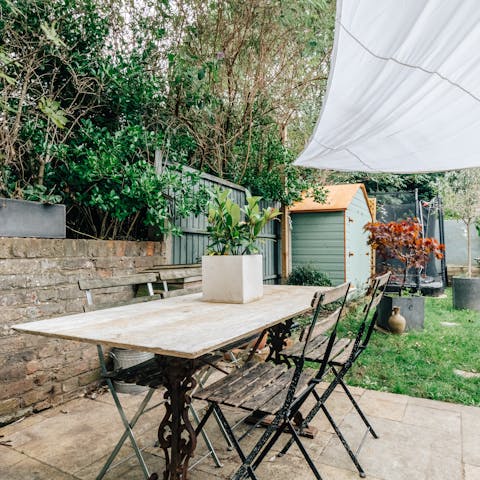 Spend summer evenings unwinding in the private garden