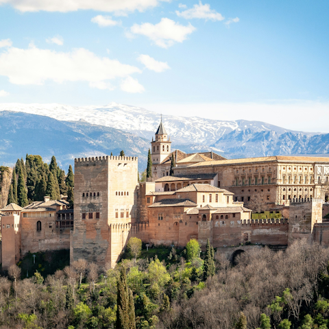 Begin your stay in Granada with a stroll to the majestic Alhambra
