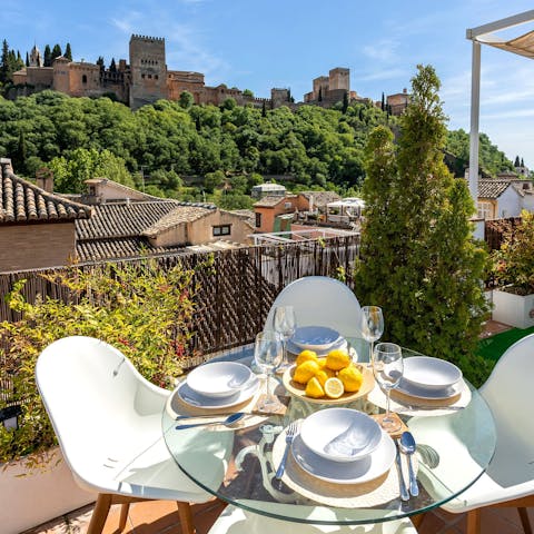 Find the perfect spot for evening drinks on the roof terrace