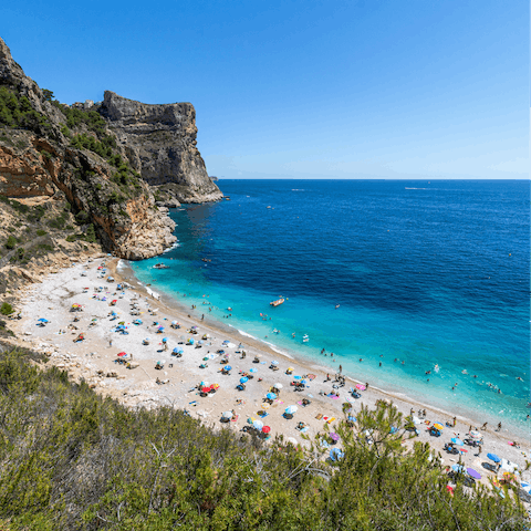 Spend time on Playa de Montalvo, just a five-minute walk away
