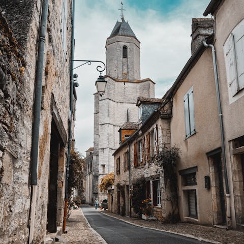 Explore the village's bakery and Michelin-starred restaurant