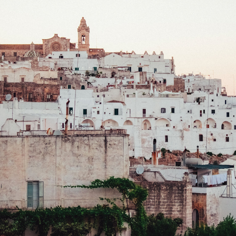 Stay just under a fifteen-minute drive from historic Ostuni