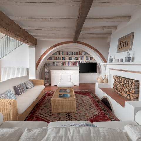 Grab a book and curl up by the fireplace