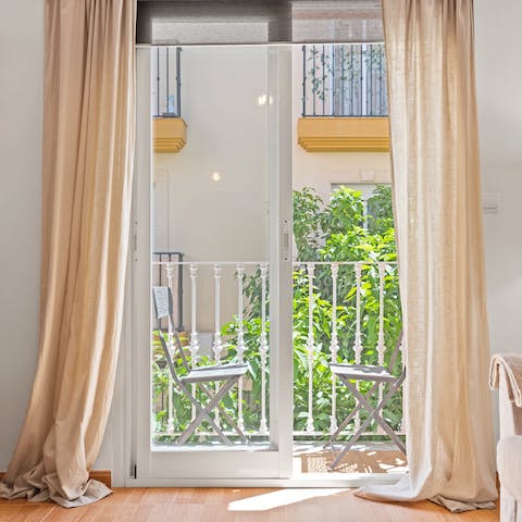 Start mornings with a coffee on your private balcony