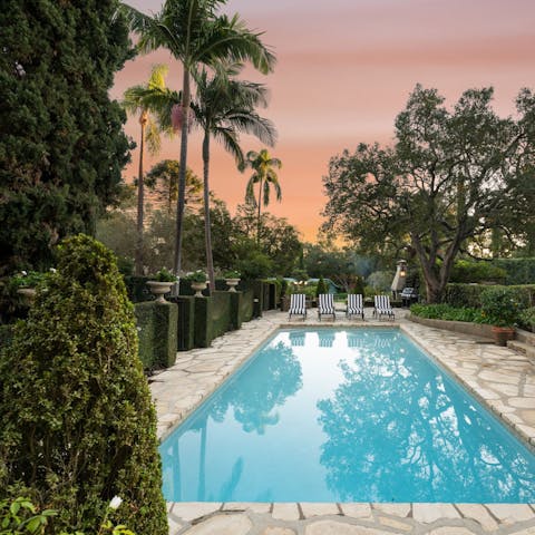 Enjoy an evening dip in the private swimming pool