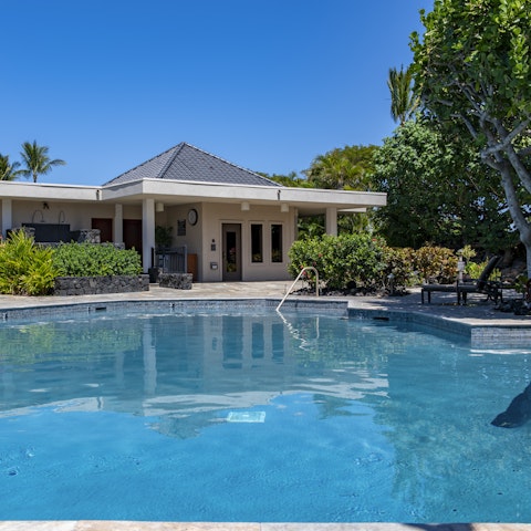 Dive into the communal pool to beat the heat