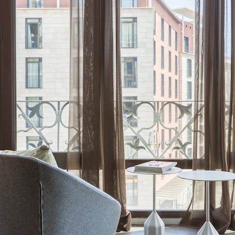 Pour a glass of Tempranillo and relax with a good book in the sunny reading spot