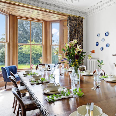Sit down for a banquet at the formal dining table