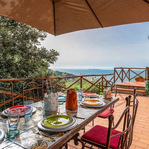 Bask in the sea views on the private terrace