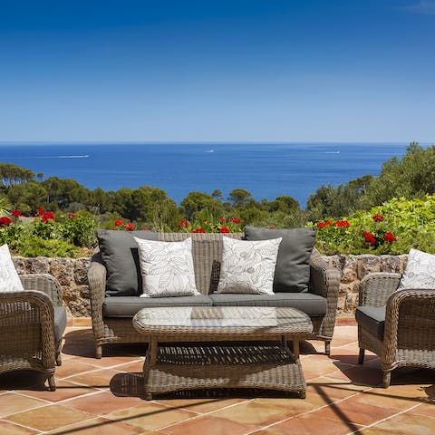 Admire the ocean views with a coffee on the terrace