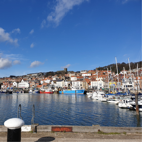Soak up the seaside charms of Scarborough – the waterfront is just a seven-minute stroll away