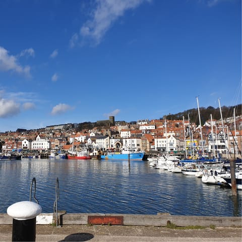 Soak up the seaside charms of Scarborough – the waterfront is just a seven-minute stroll away
