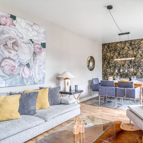 Gather with loved ones in your elegant living area, simply made for socialising