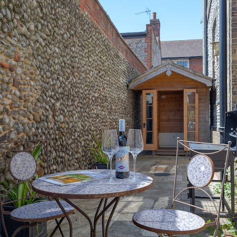 Sip wine on the patio