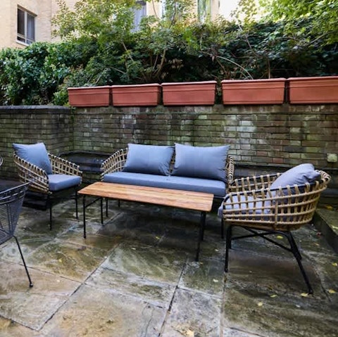 Enjoy an alfresco drink on the private patio