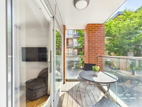 Step out onto the balcony directly from the living space