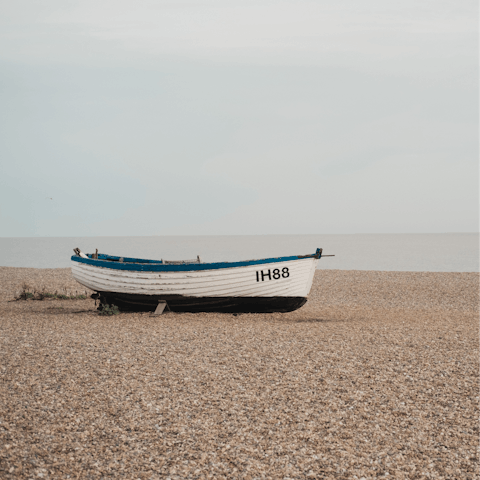 Head up the coast to atmospheric Aldeburgh, a twenty-minute drive away