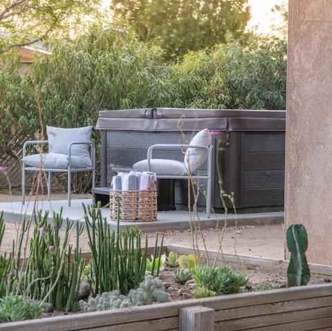 Stargaze from the hot tub at night