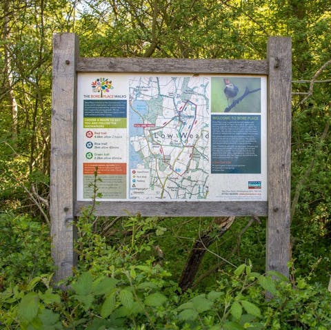 Follow the footpaths around the estate and beyond