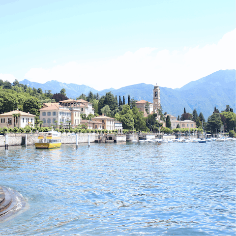 Hop on a boat at Lake Como and explore the area
