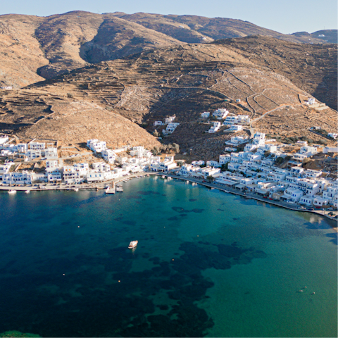 Spend the day exploring Tinos Town, around a fifteen-minute drive away
