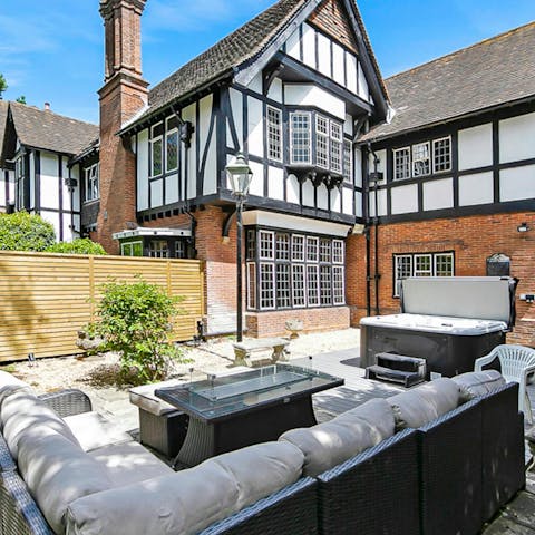 Switch off and unwind with a long soak in the outdoor hot tub